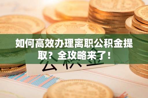 翠屏如何高效办理离职公积金提取？全攻略来了！
