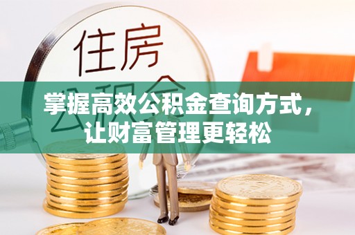 翠屏掌握高效公积金查询方式，让财富管理更轻松